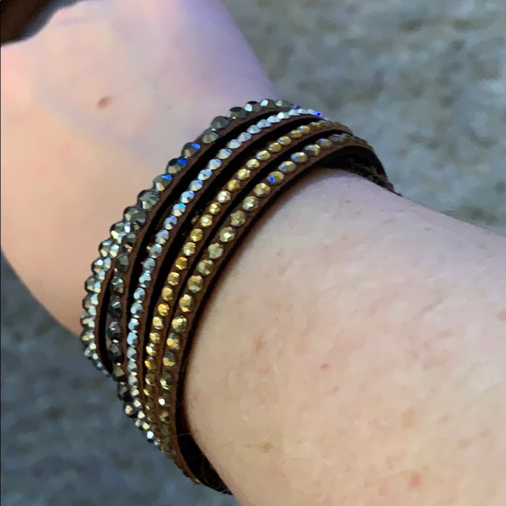 Women’s brown wrap bracelet.